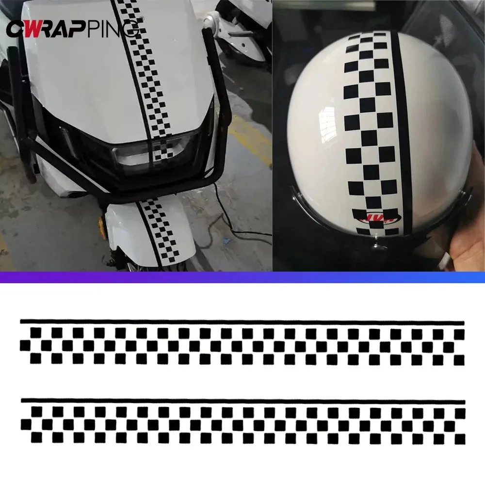 50cm Car Checkerboard Stickers Fuel Tank Cover Stickers Waterproof Decorative Sticker for Auto Motorcycle DIY Accessories