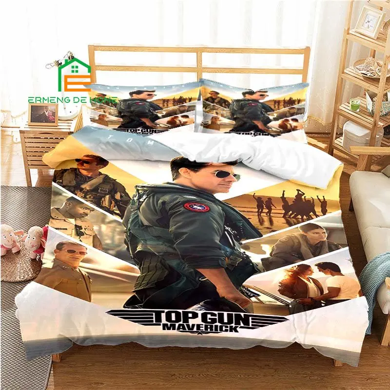 

Topgun Tom Cruise Pattern Duvet Cover Set Bedding for Aldult Kids Bed Set Game Quilt Cover Comforter Cover Bedding Set