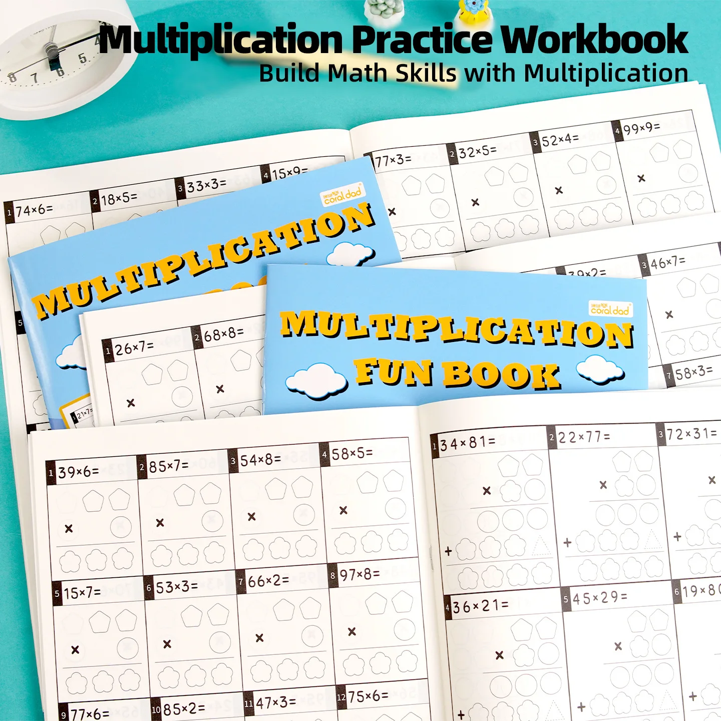 Multiplication Fun Book Kids Math Multiplication Exercise Workbook 32 Pages Elementary School Mathematics Practice Notebook
