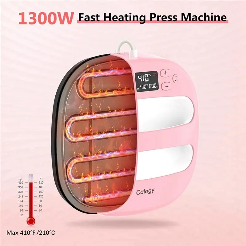 A006-Fast Heating To 410° F Portable Heater For T-Shirts, Pillows, Supports Sublimation Vinyl Transfer, Precise Control