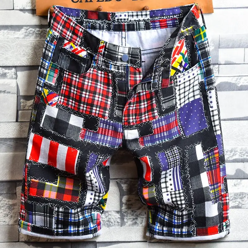 Summer 2026 Men's Denim Shorts Youth Medium Fashion Printing Casual Thin Trendy New Streetwear Hip Hop Cowboys Short Pants