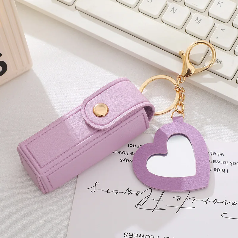 50PCS Portable Lipstick Bags Keychain Mini Wallet Storage Bag Key Chain Women Lipstick Protective Key Ring Makeup Mirror Jewelry