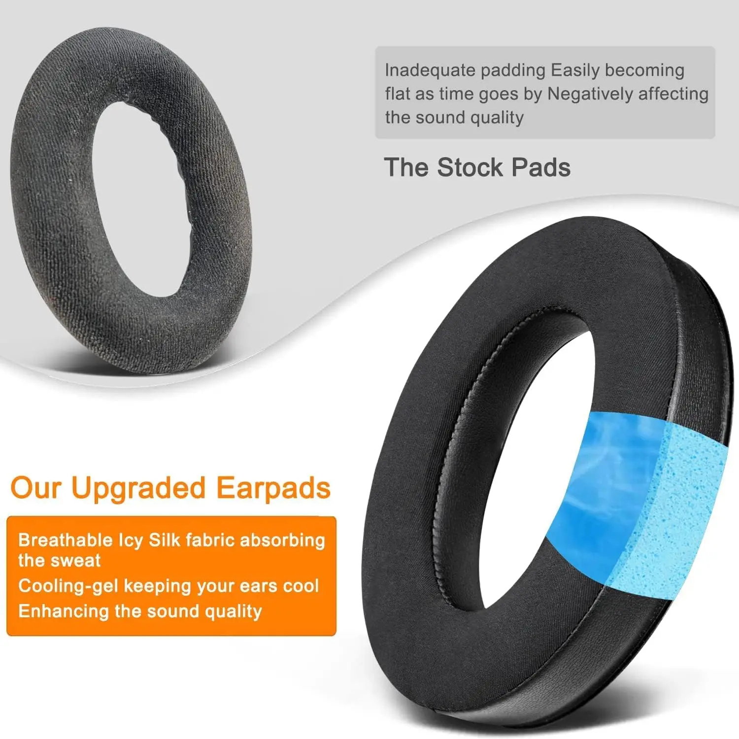 Cooling gel ear pads for Sennheiser HD599/HD598/SE/CS/SR/HD595/HD569/HD558/HD518/HD515/Game Zero/G4ME Zero