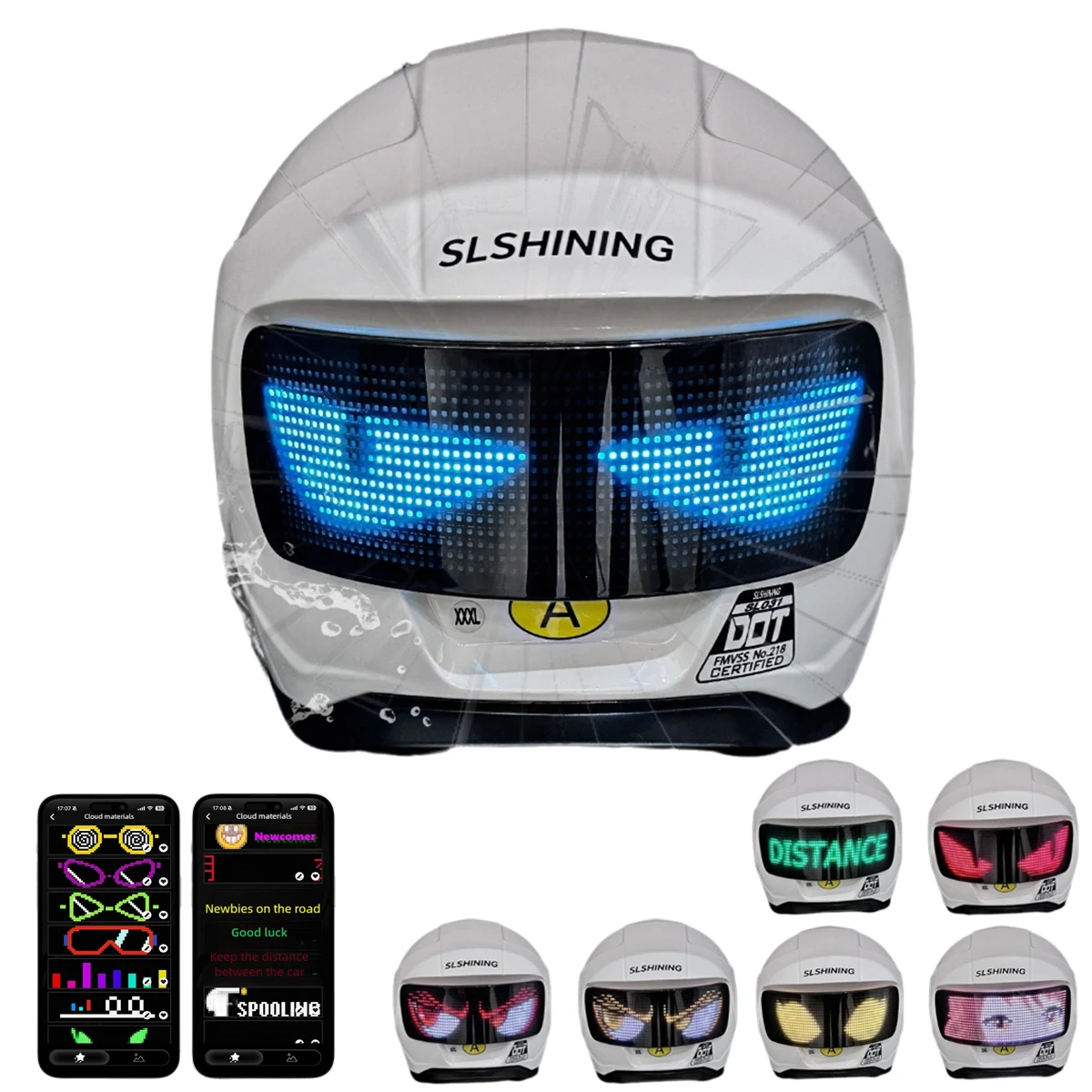 

Personalised Motorcycle Full Face Helmet With LED Display Tail light Helmets Motocross Racing Moto Helmet For Men Women