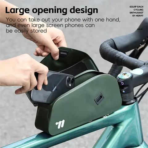 서쪽 자전거 자전거 자기 뚜껑 상단 튜브 가방 볼트 장착 및 스트랩 MTB 도로 자전거 방수 전면 프레임 구조화 된 가방
