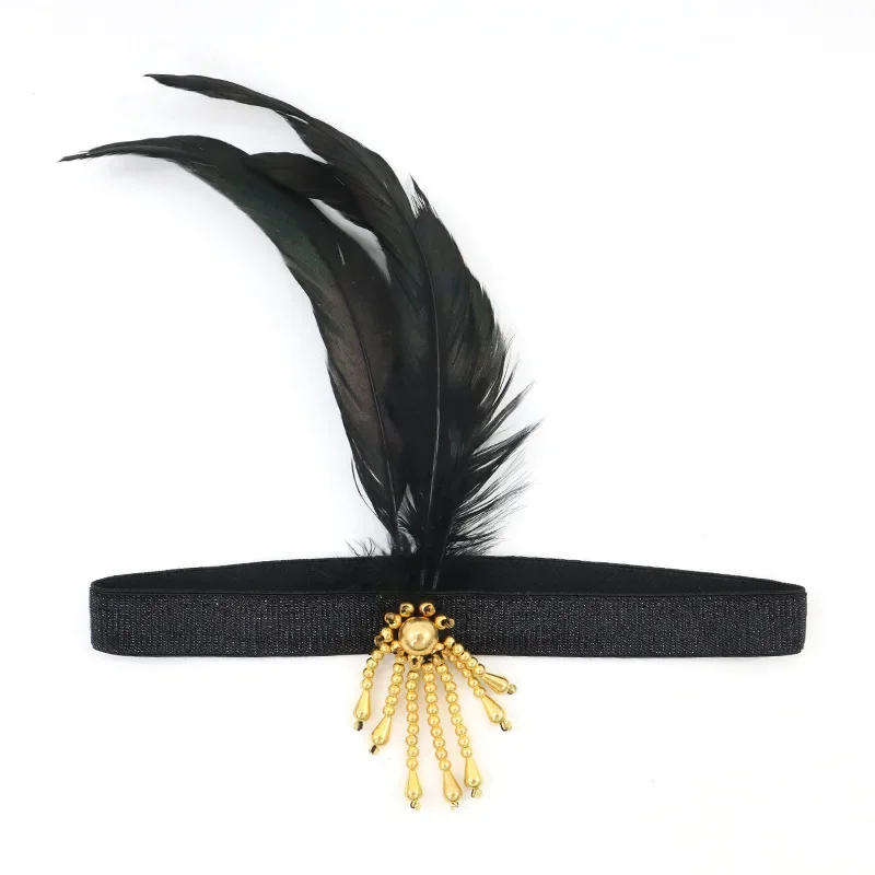 

Women's Great Gatsby Party Dress Accessories Set 1920 Women's Flapper Girl Feather Headband Gatsby Accessories