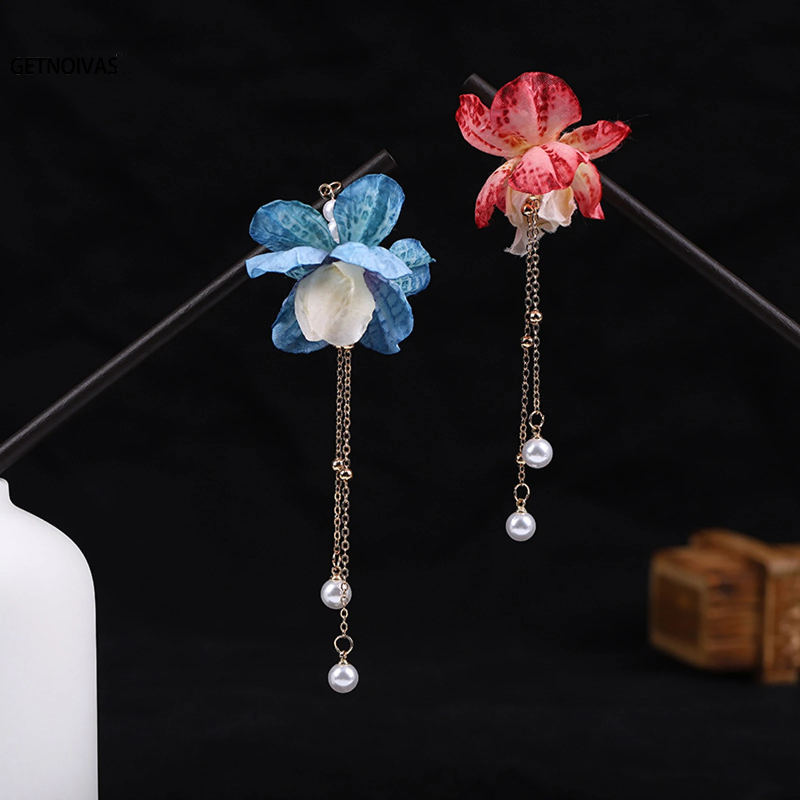 Chinese Hanfu Hair Sticks Vintage Wooden Luminous Hairpins Classical Hair Ornaments Women Hair Clip Pin Hair Jewelry Headwear