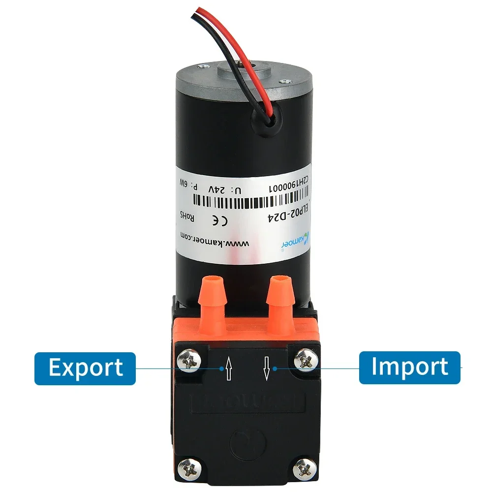 Kamoer ELP02 Diaphragm Pump 24V/12V with DC Motor Up to 600ml/min Self Priming High-quality Engineering Plastics