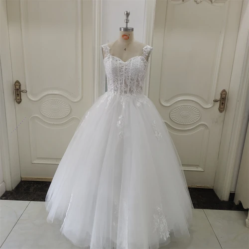 Imagen 2 del producto Vestidos de novia personalizados ZJ9361, exquisitos vestidos de novia con hombros descubiertos, apliques de novia, corte en A, hechos a medida