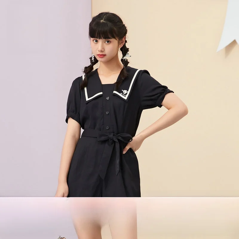 

ZiHAN Women's ort Wide Leg Jumpsuit Summer New Sle Color Blo Casual Pants Belted Versatile Cool Feeling Trousers