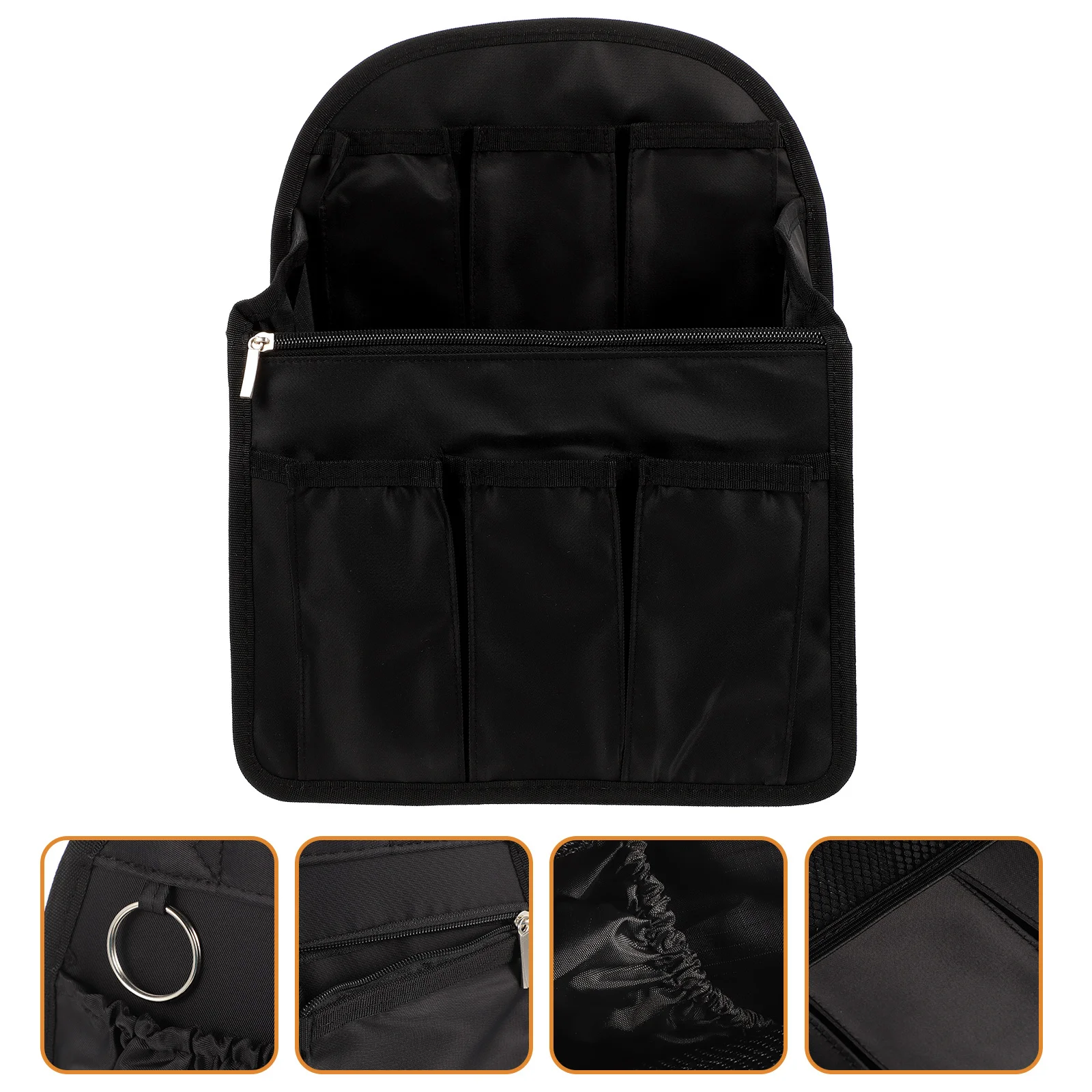 

Foldable Backpack Inner Bag Multi Compartment Organizer Insert for Cosmetics Phone Cards Keys Storage Travel Home Use Nylon