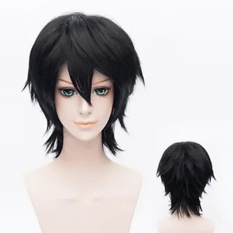 

30cm fashion bla short straight layered basic anime cosplay wig