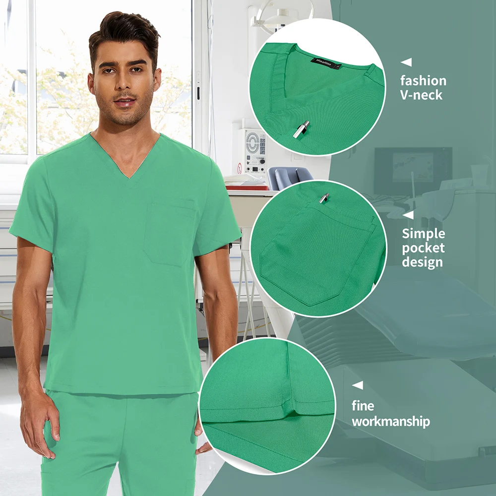 Abbigliamento medico uomo uniformi infermieristiche scrub top pantaloni da infermiera abiti da laboratorio abbigliamento da lavoro odontoiatria Costume da medico Plus Size set chirurgici