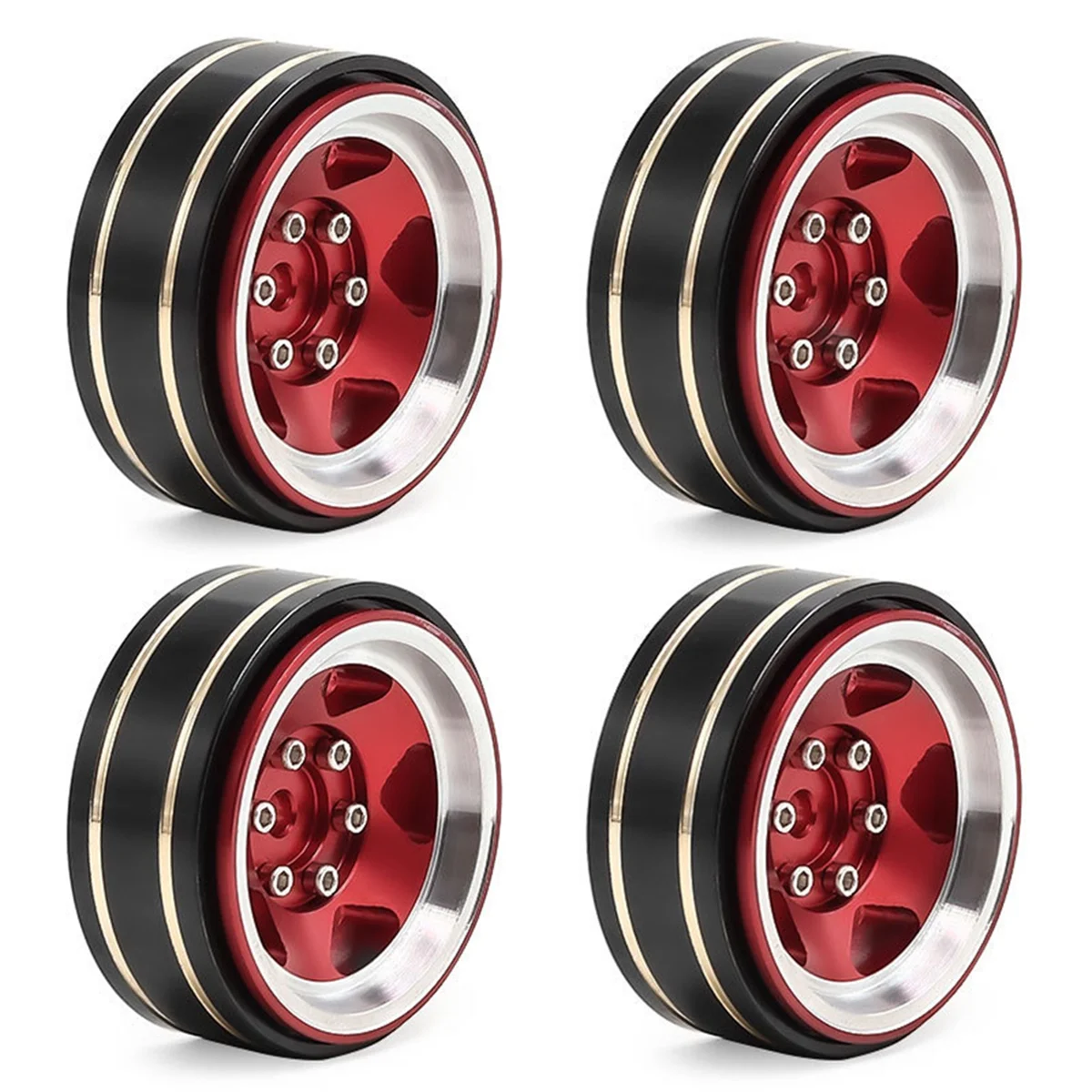 

NEW RC Car Upgrade 1.3inch Brass Climbing Car Wheels Kit for 1/18TRX4M SCX24 FMS Ascent-18 RC Car Accessories