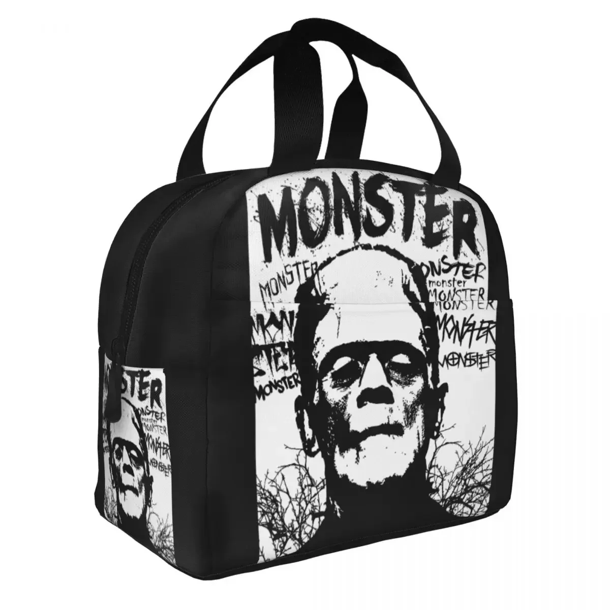 Monster Insulated Lunch Bags Portable Frankenstein Horror Movie Lunch Container Cooler Bag Tote Lunch Box School Travel