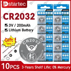 10PCS 200mAh CR2032 CR 2032 DL2032 ECR2032 3V Lithium Battery For Watch Toy Calculator Car Key Remote Control Button Coin Cells