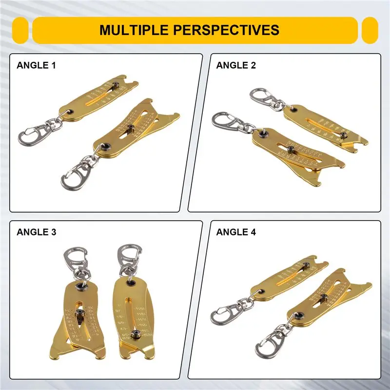 AEE6-2PCS سلسلة مفاتيح مدقق حجم الخيط الدقيق المحمولة للقياس الدقيق
