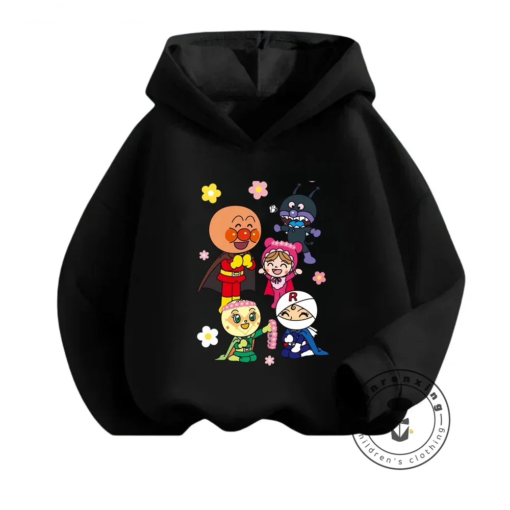 Children Hooded Hoodies Kids Anpanman & Baikinman Cartoon Korean Sweatshirt Baby Pullover Cute Tops Girls Boys New Fall 2024