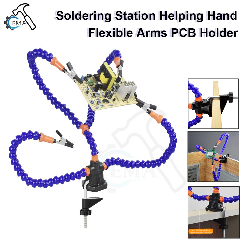 

Multi Soldering Helping Hand Tool Table Clip Third Hand Soldering Stand Welding PCB Holder Flexible Arm Soldering Tool