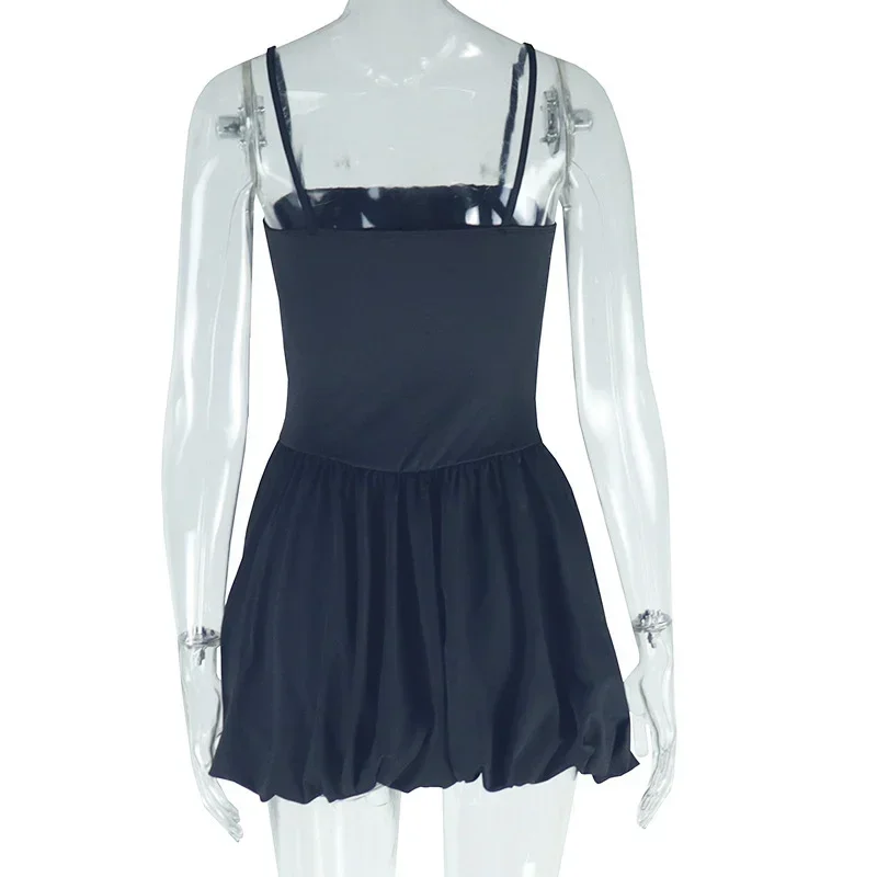 Doyerl Spaghettiträger, trägerlos, Party, kurze Kleider, Damen, sexy Club-Korsett, gerüscht, ärmellos, A-Linie, Abschlussball, Minikleid, Geburtstag