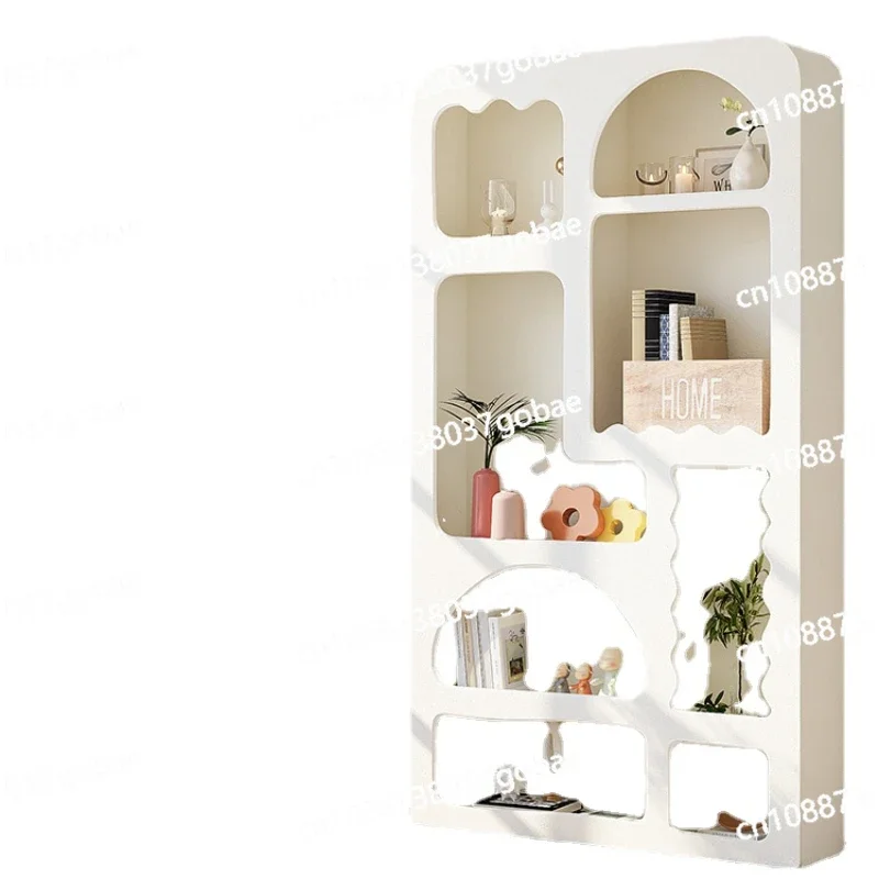 Bookshelf Multi-Layer Shelf Floor Lattice Frame Display Cup Storage Cabinet