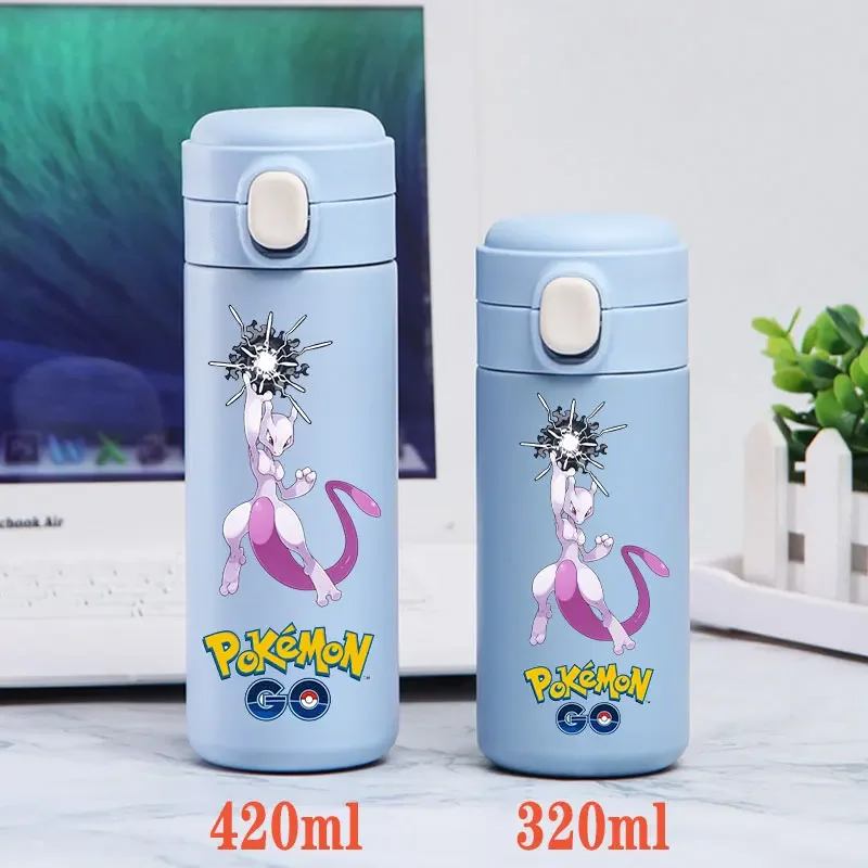 Pokemon Vacuum Cup Sports Drinking Portable Mewtwo Pikachu Water Bottle Kids Large Capacity Stainless Steel Bottle Thermal Cup