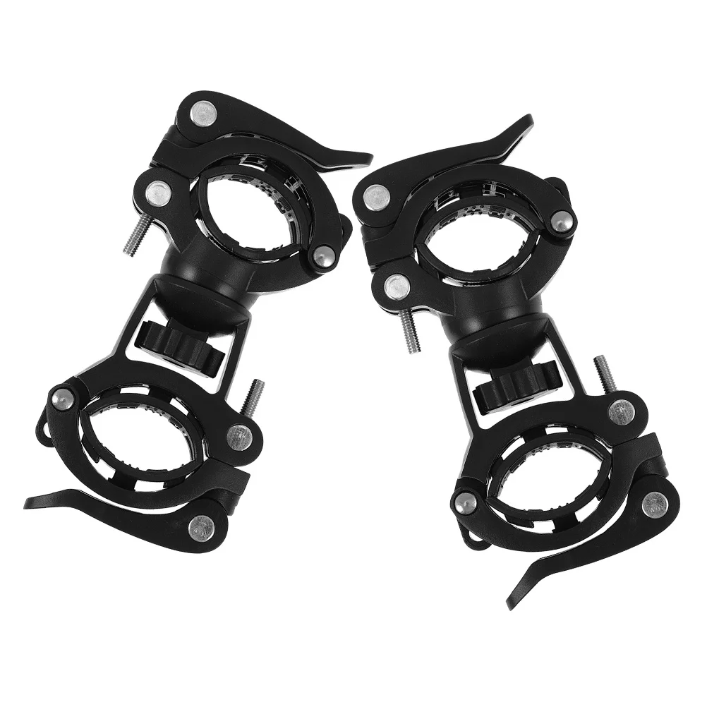 

2Pcs Bicycle Flashlight Mount Dual Hole Clamp Stand Secure Attachment for Rough Terrains Versatile Lighting Needs Scooters