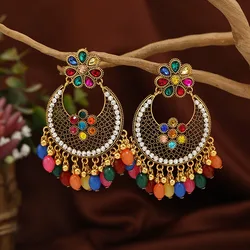 Vintage ethnic style cute jewellery women's earrings carved hollow alloy Bohemian style Indian  Ladies' earrings for women