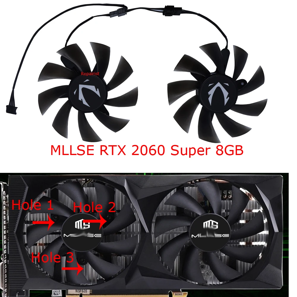 Video Card Fan,GPU Cooler,XY-D09015B,PLA09215B12H,For MLLSE GTX 1660Ti 6G,RTX 3060 Ti 8GB RTX2060 8g,For Dicasver M-ONE 3060M 6G view 5