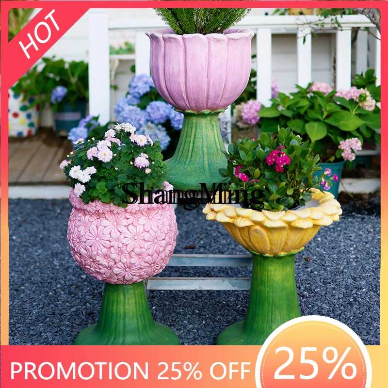 

CL creative decoration ornament outdoor garden balcony landscaping arrangement flower stand small stool