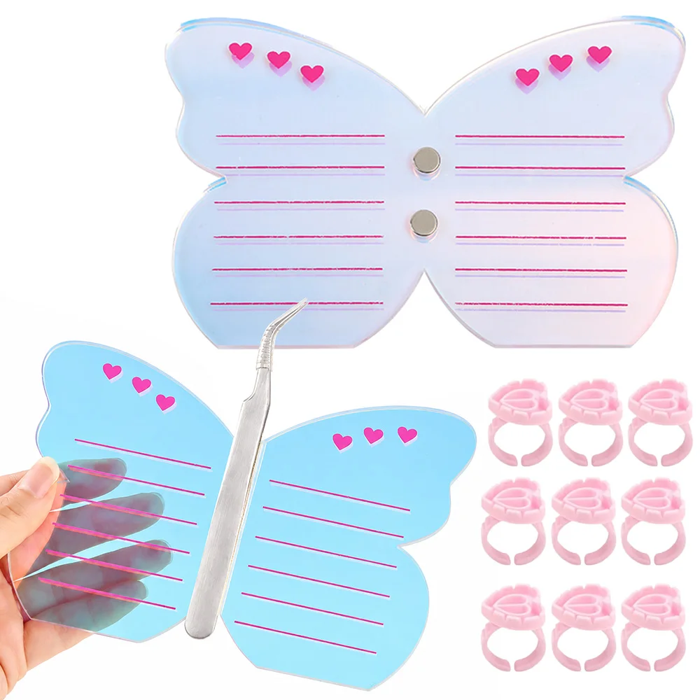 1pc Eyelash Extension Tool Acrylic Grafted Eyelashes Holder Colorful Pallet With Magnetic Suction Scale Plate Lash Makeup Tools