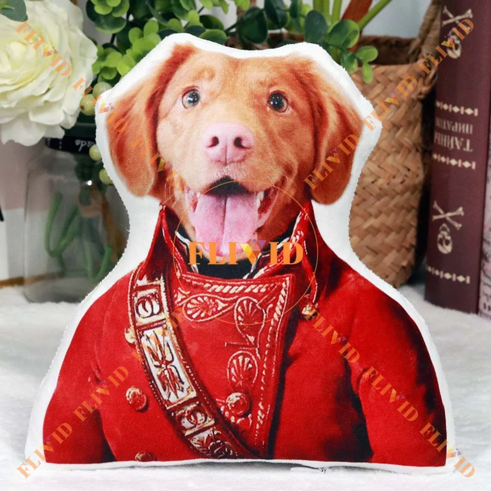 Custom 3D Funny Dog Head Portrait Pillow,Vintage Cat Head Pillow,Personalized Pet Pillow,Pet Loss Memorial Gift,Pet Lover Gift