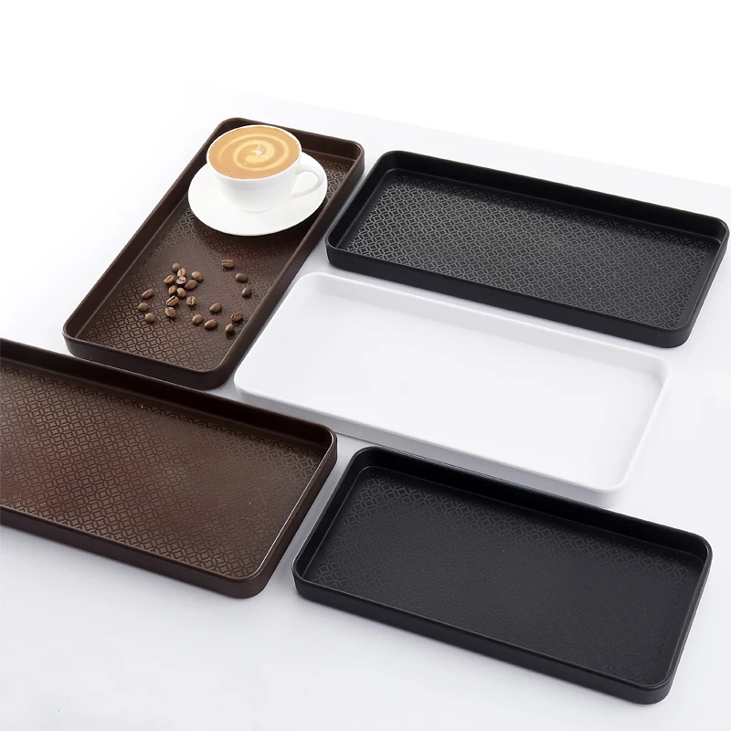 Small Rectangular Plastic Tea Tray Storage Serving Tray Living Room Household Water Cup Plate for hotel/home