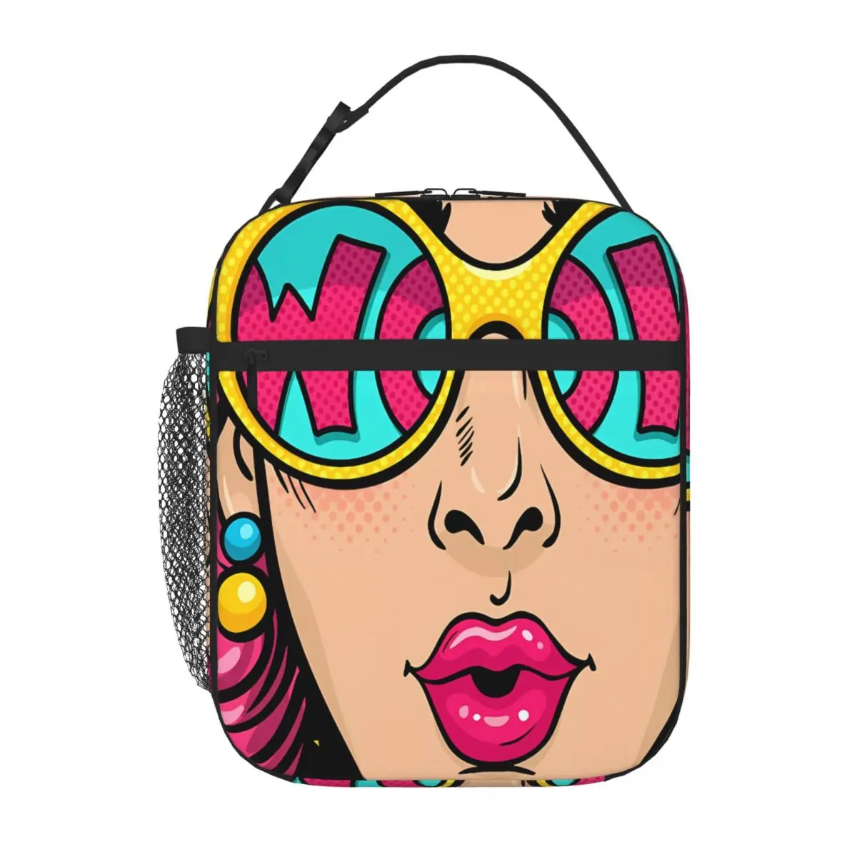 Bestselling Pop Woman Print Art,Pop Canvas Gloss Finish Foldable Lunch Bag Downtown Work Picnic Lunch Bag