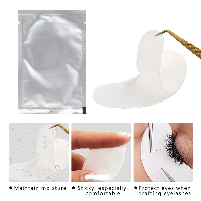 50pairs Eyelash Pads Grafted Lash Hydrogels Gel Patches Under Eye Pads for Eyelash Extension Tips Sticker Moisture