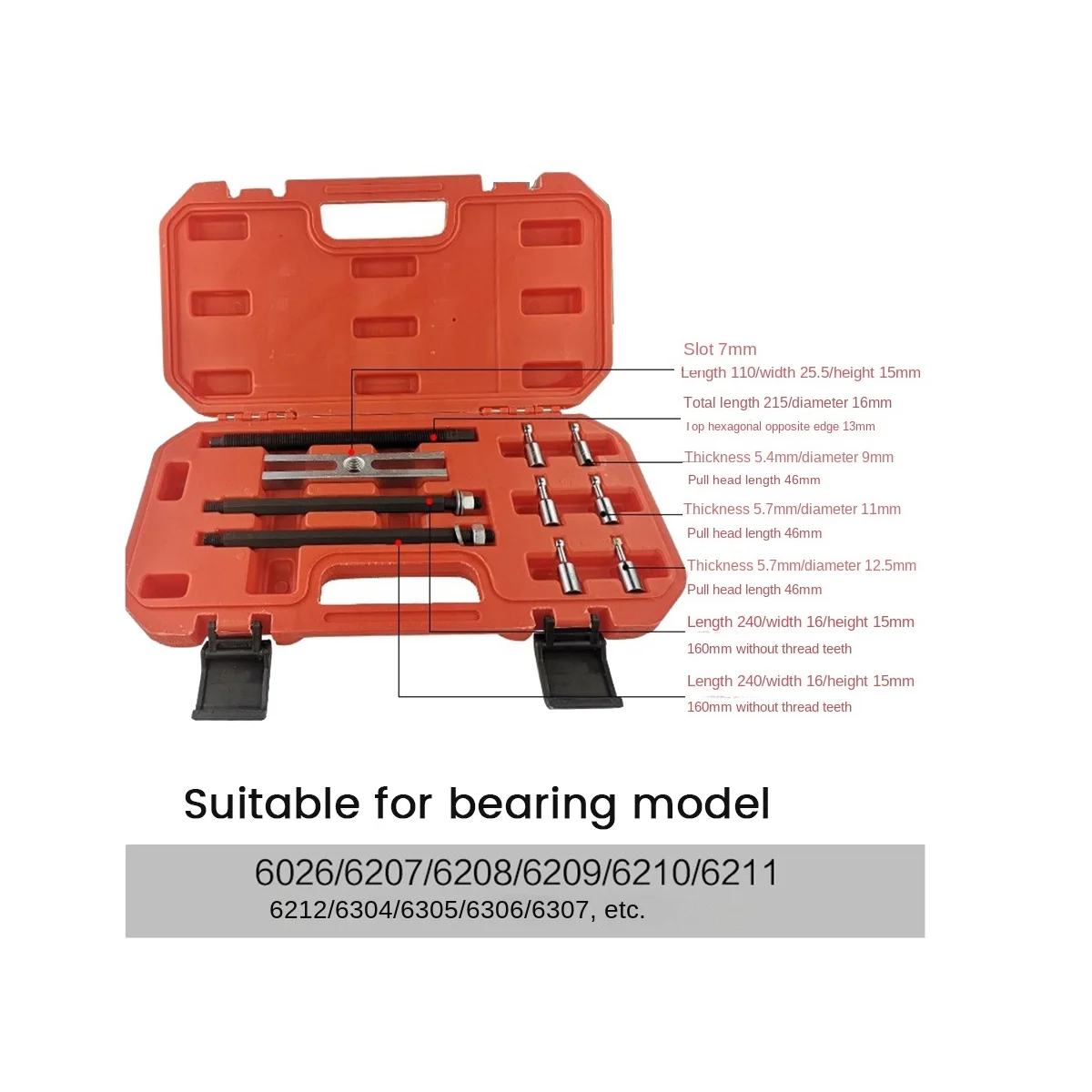 Concealed Removal Tool Card Ball Slot Puller Three Inner Loading and Unloading Puller Kit Automotive Tools,L