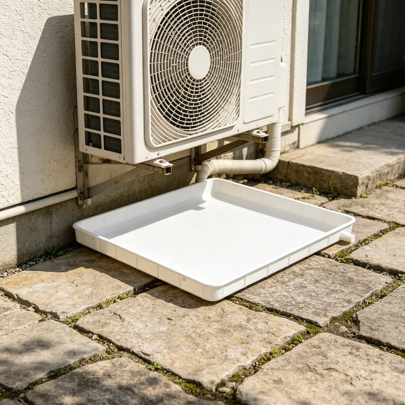 Conditioning Condensate Drain Pan For Air Conditioner Drip Tray With Drain Hole & 2m Hose Water