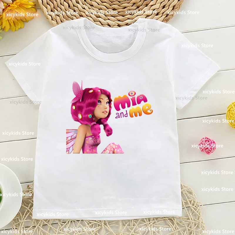 

New children's clothes tshirt Animation Mia and Me: The Hero of Centopia Cartoon Print Girl t-shirt cute young children tshirt