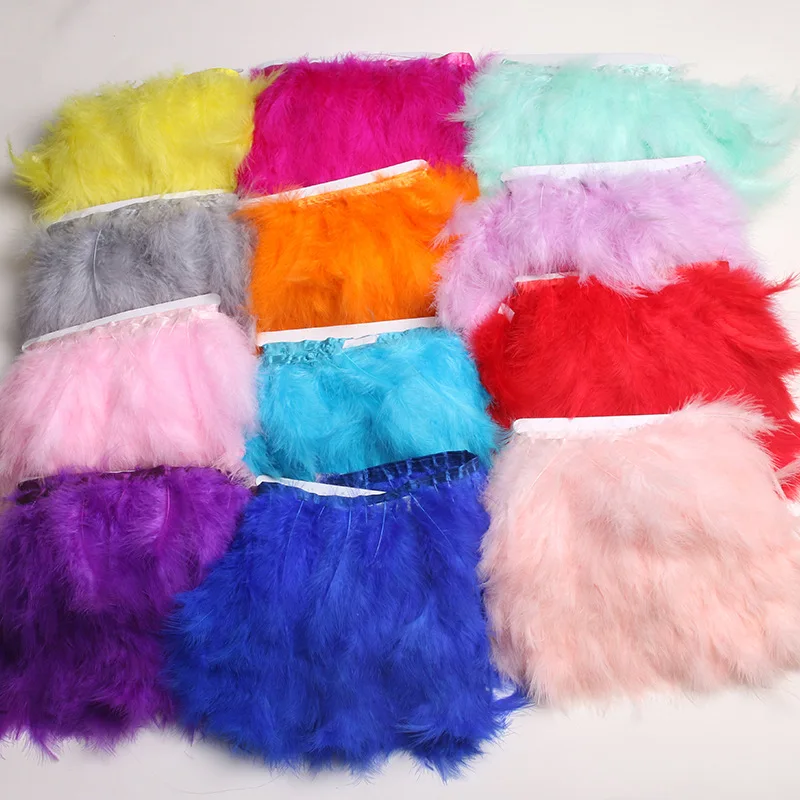 Wholesale 5-10meters Dyed burgundy/wine red feather fringe trim 6-8inches chandelle marabou feather trimming skirt dress trims