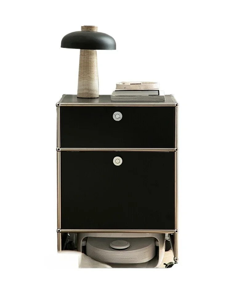 Sweeper Robot Cabinet Stainless Steel Narwal Stone Covos Living Room Movable Storage Cabinet