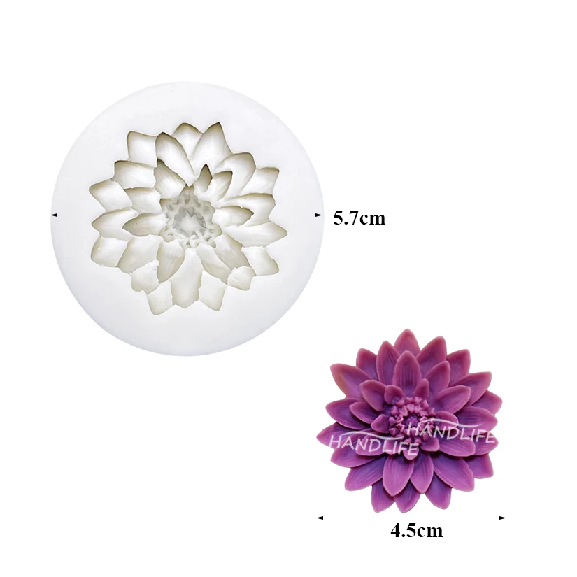 Flower Lotus Dahlia Silicone Sugarcraft Mold Resin Tools Chocolate Cupcake Baking Fondant Cake Decorating Tools