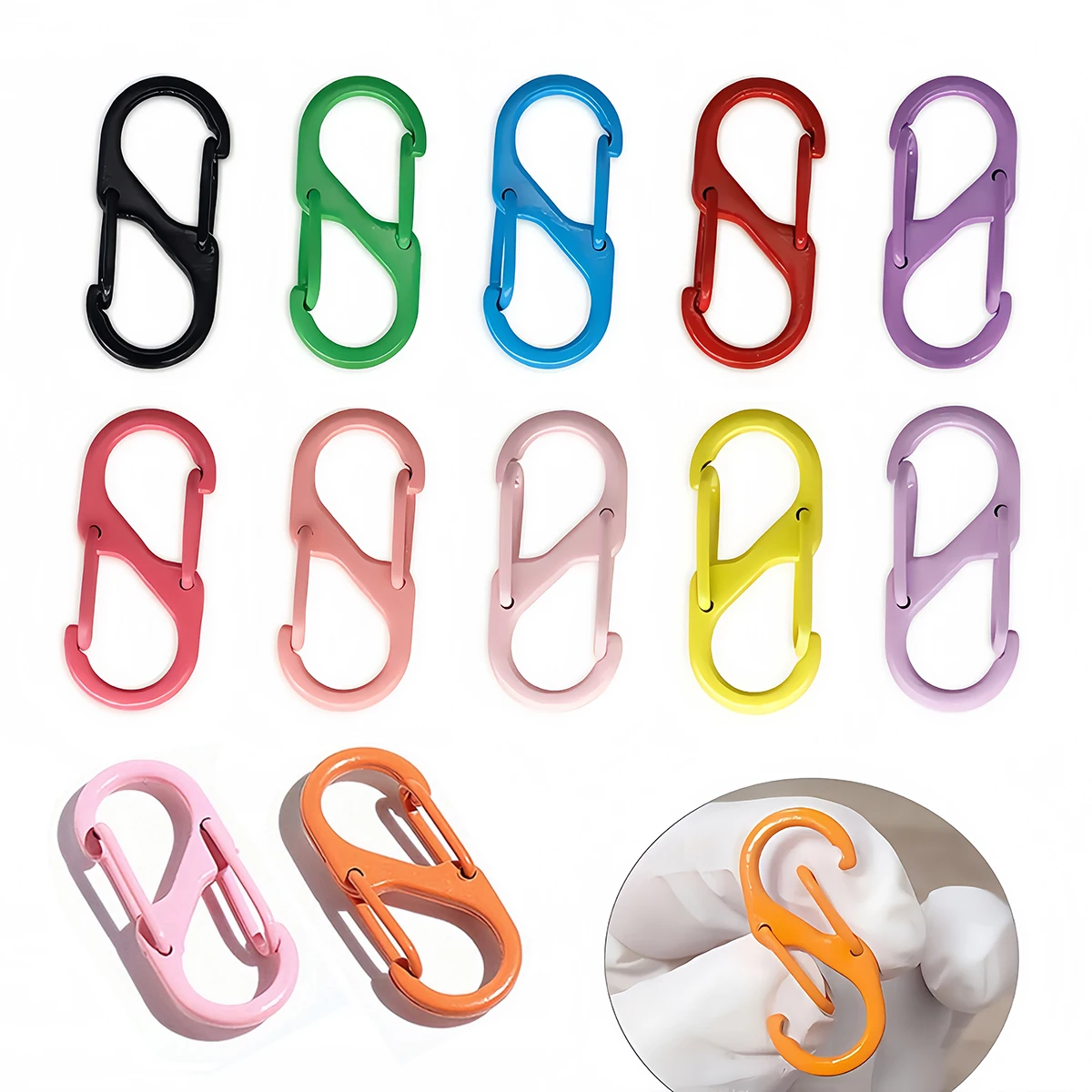 5-10 Uds. De llavero con cierre de resorte en forma de S colorido, conector de cadena, gancho de gatillo de bloqueo de cremallera para pulsera, collar, fabricación de joyas DIY