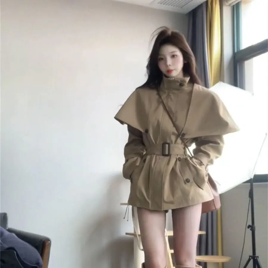 

Trench Coat Buttoned To The Top Woman Clothing Maillard Mujer Front Artsy All-Match Outfit Baggy Trenches Bf Zip-Up