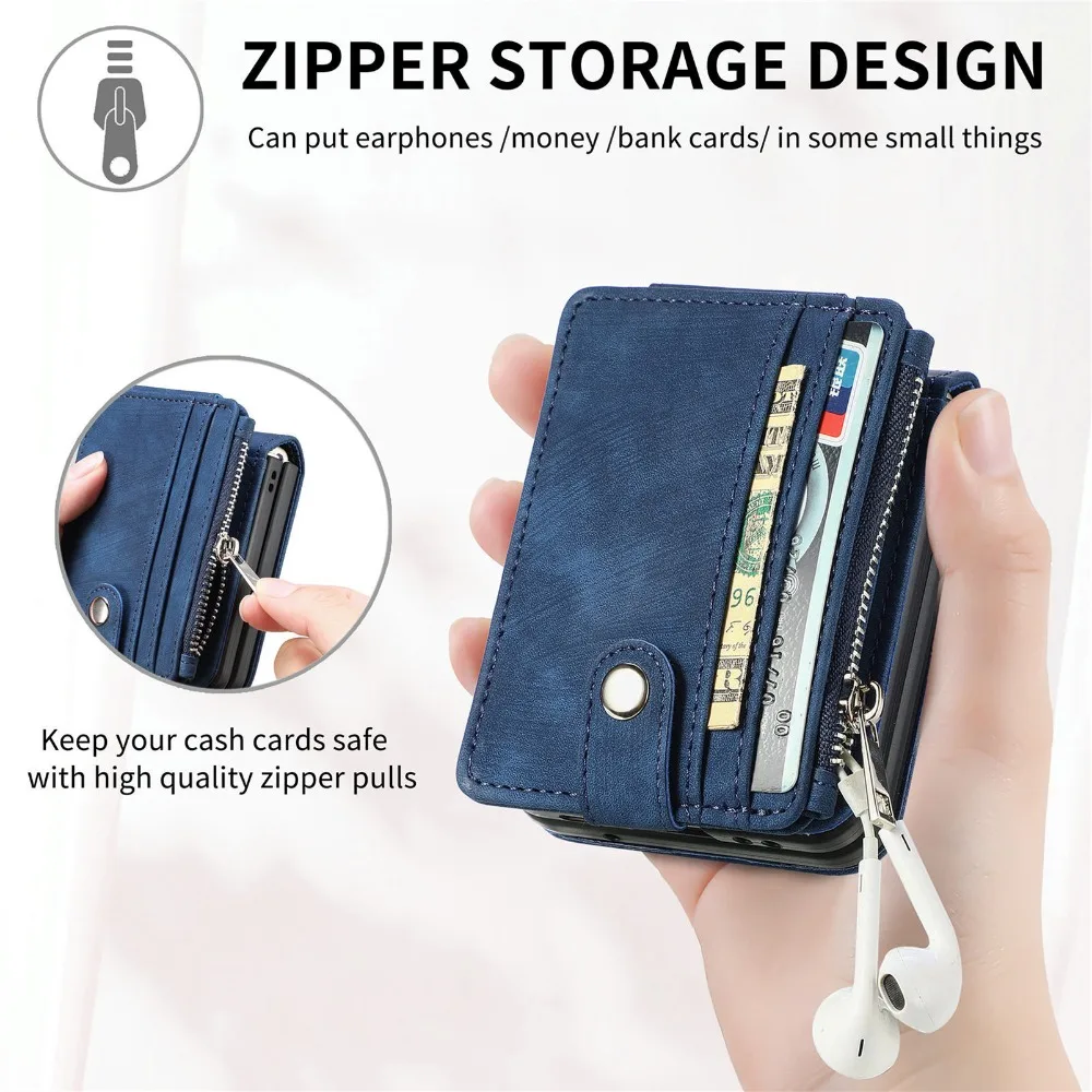 2-in-1 Detachable Card Holder Wallet Phone Case For Samsung Galaxy Z Flip 7 6 5 4 3 Flip7 Flip6 Flip5 Flip4 Flip3 5G Cover - view 4