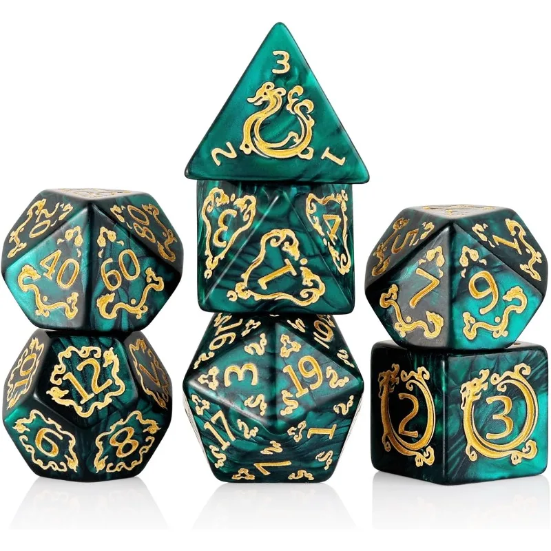 الراتنج DND النرد 7 قطع مجموعة نرد متعدد السطوح كريستال واضح ل D & D TRPG باثفندر آر بي جي صانع VX Ace مجلس لعبة لوازم الحفلات #1