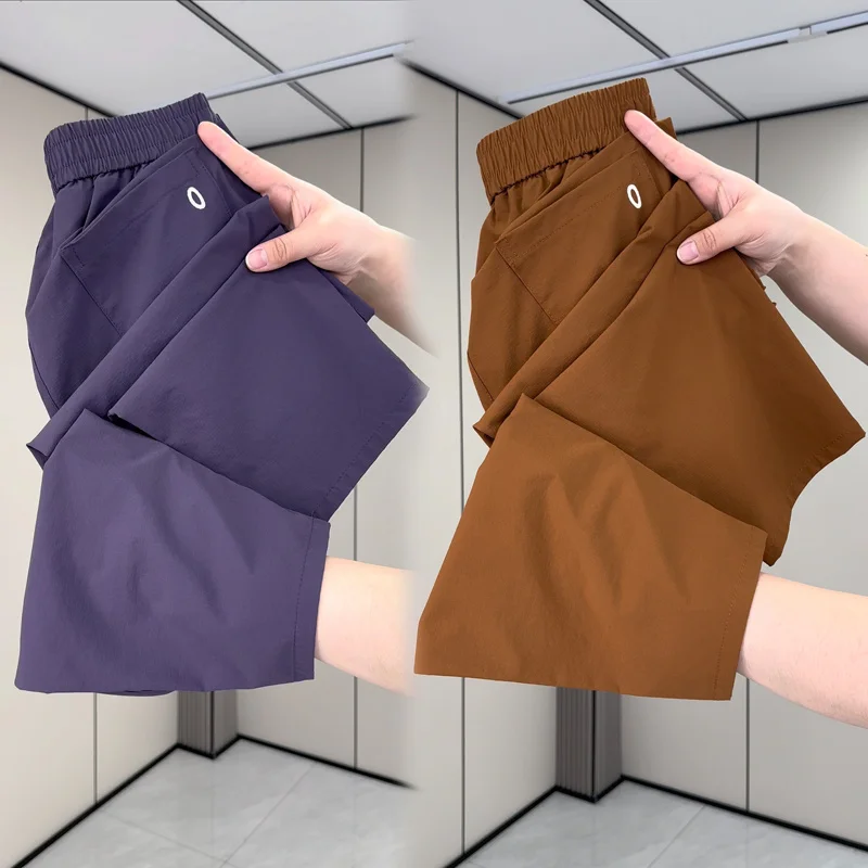 New 2025 Quick Drying Casual Pants Women Summer Slim Straight Leg Pants Thin Style Haren Pants Ladies Casual Trouser Female