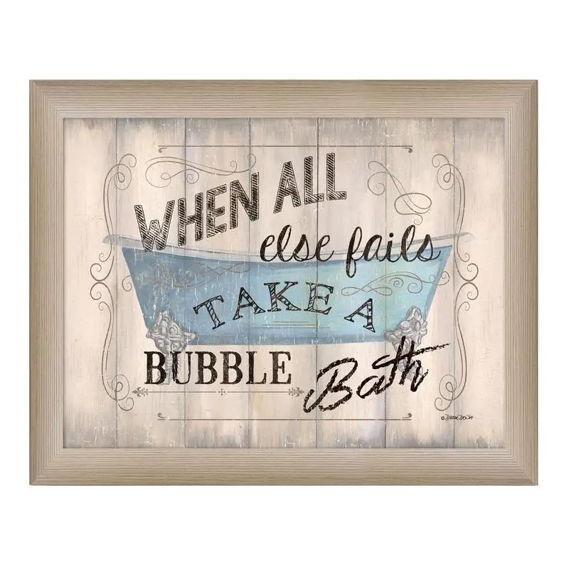 Take a Bubble Bath Framed Wall Art Poster with Beige Frame - Ready to Hang Home Decor