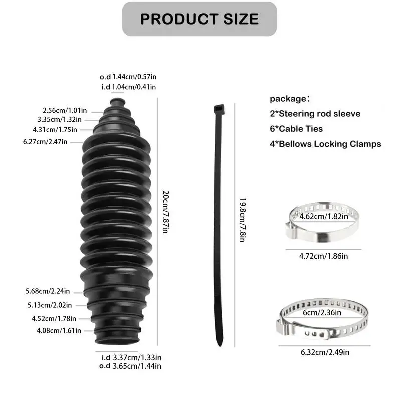 Rak dan pinion Boot 12-Piece rak kemudi depan Boot silikon di bawah sepatu bot rak kemudi sepatu bot tahan aus Tie Rod