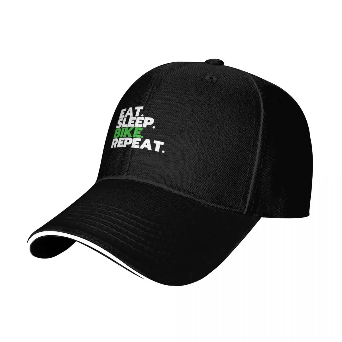 Eat Sleep BIKE Repeat Baseball Cap Casual Daily Wear Quick Dry Performance Cotton Twill Breathable