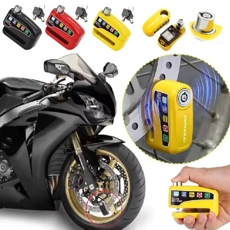 Motorcycle Disc Block Alarm Lock Wheel Disc Brake with Key Moto Scooter Bicycle Waterproof Anti-theft Padlock Motorcycle Alarm